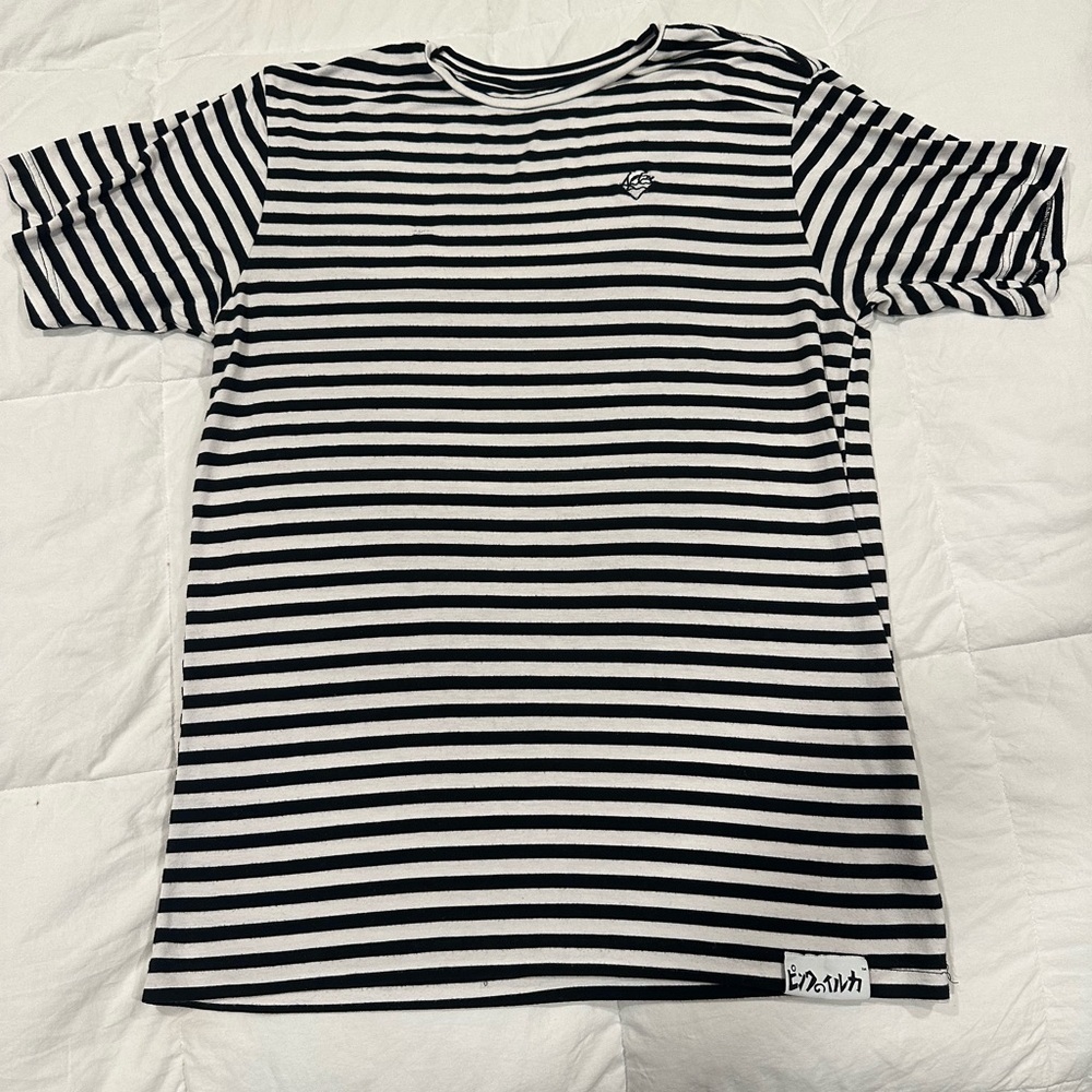 PINK + DOPLHIN BLACK STRIPE SHIRT